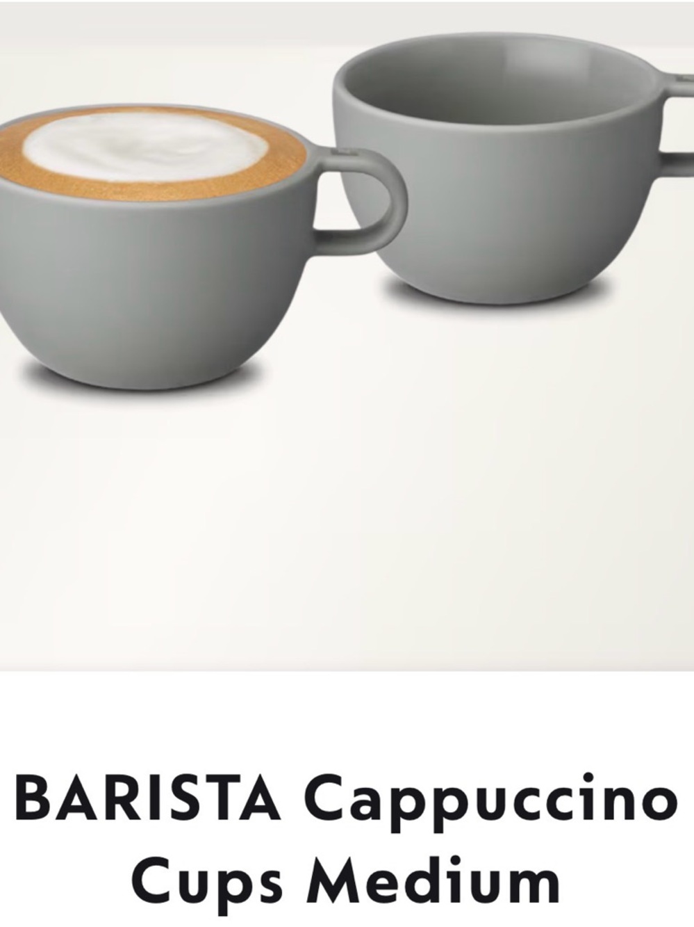 NESPRESSO Barista Cappuccino Cups - Medium - Gray